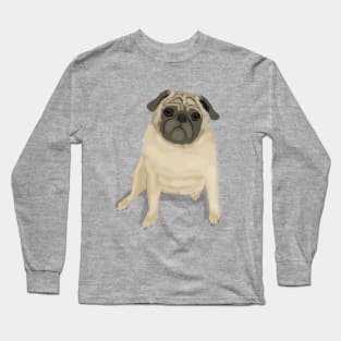 Pug Illustration Long Sleeve T-Shirt